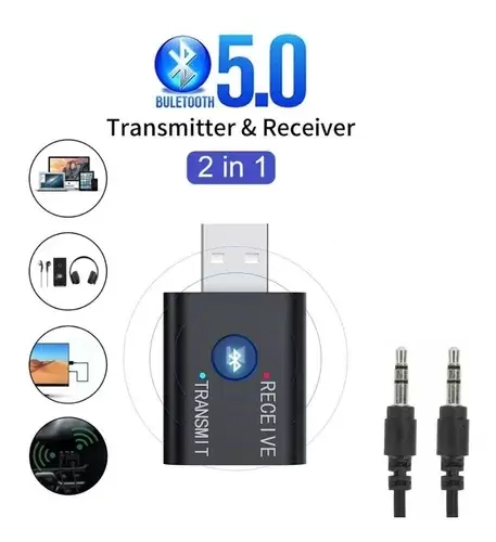 Transmisor receptor bluetooth 5.0 tv pc laptop equipo sonido
