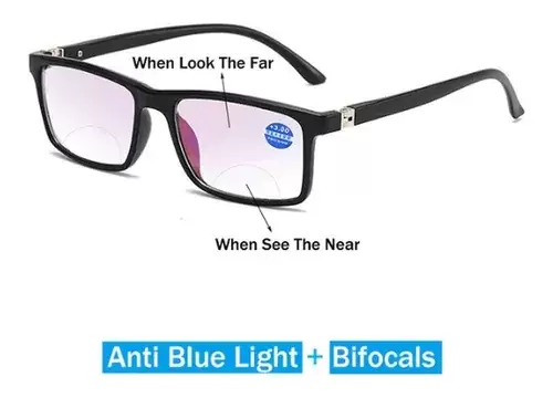 Gafa bifocal , lente de lectura con medida y anti azul